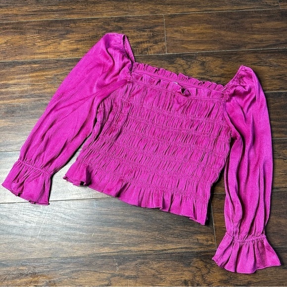 a new day Tops - A New Day Pink Smocked Off Shoulder Blouse Top